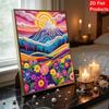 DIY The Sun On The Mountain Pearl Diamond Art Kits Without Frame 30x40cm Gem Art Diamond Painting Kits for Adults/Beginners Gift Idea Home Wall Decor