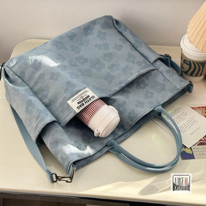 Original Handmade Thickened Artistic Canvas Tote Bag - Versatile Crossbody/Shoulder Carry for Students
