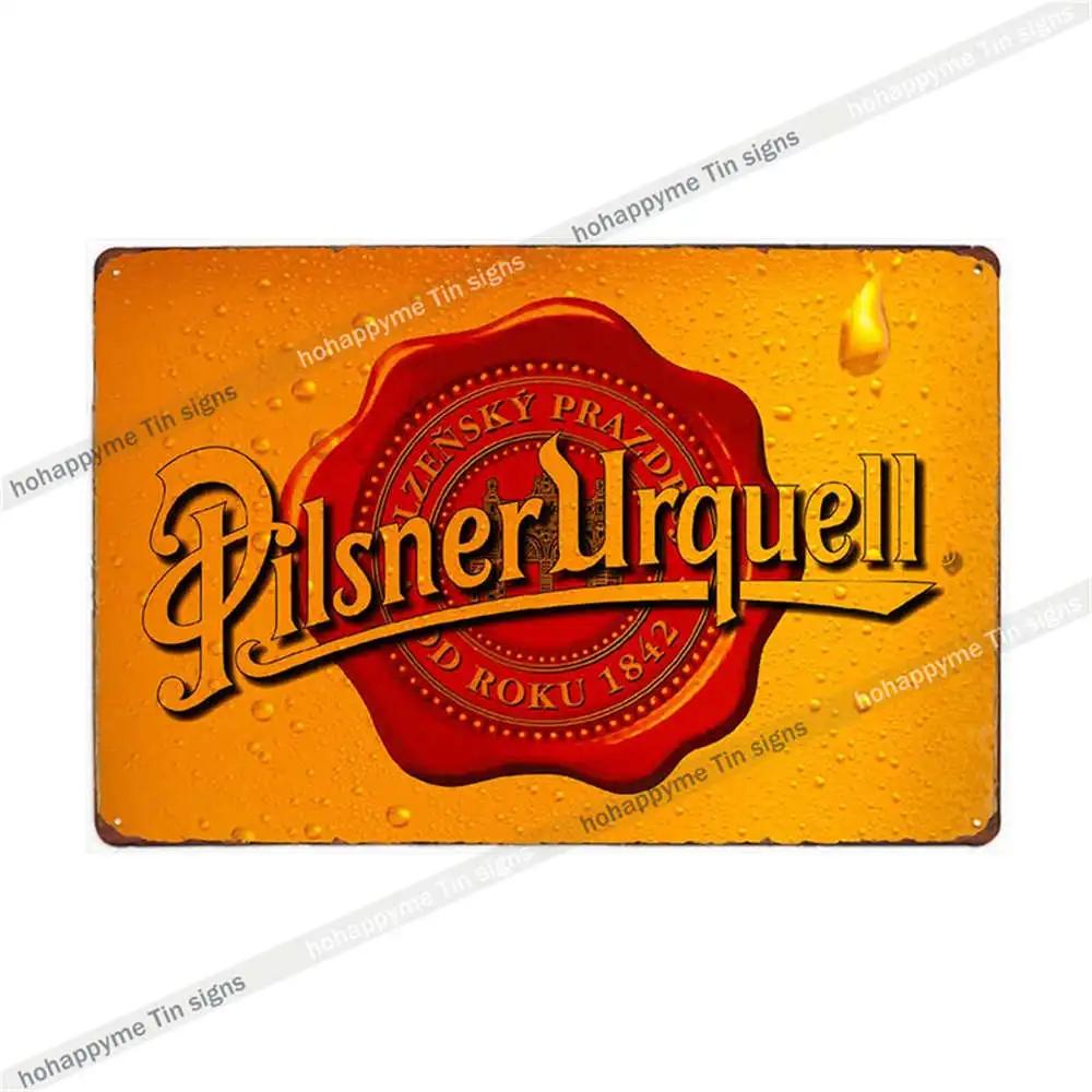 Pilsner Urquell Metal Wall Art Poster Belgium Beer Sign Vintage Bar Man Cave Club Tin Painting Decor Plaque Decoration 20x30cm
