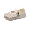 Woven Thick-soled Inner Height Increase One Pedal Velcro Mary Jane Shoes Children with Skirts 2025 Summer New Single Shoes