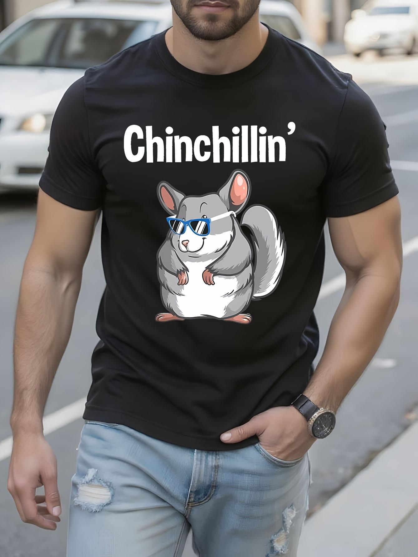 Funny Chinchilla Graphic Tshirt - Cute Animal Tee with Ch... L