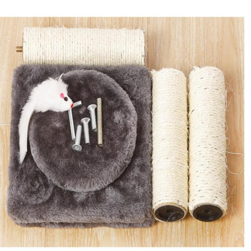 3-Layers Cats Toys Scratching Post Sisal Rope Three Pillars For Kitten Grind Claw Cat Climbing Frame Posts Pet Furniture