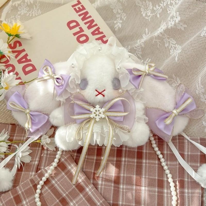 Lolita Plush Bunny Bag With Bow For Daily Use And Collectors Style