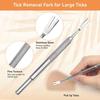 3Pcs/Set Stainless Steel Professional Tick Tweezers Portable Pet Tick Hook  for Pets