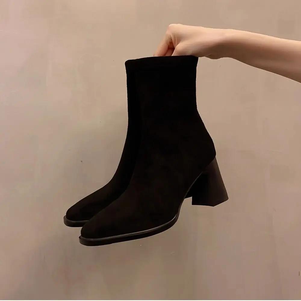 Fashion Female Short Shoes British Style Plain Office Booties Fashion 2025 High Quality Comfortable and Elegant Hot Women's Ankle Boots