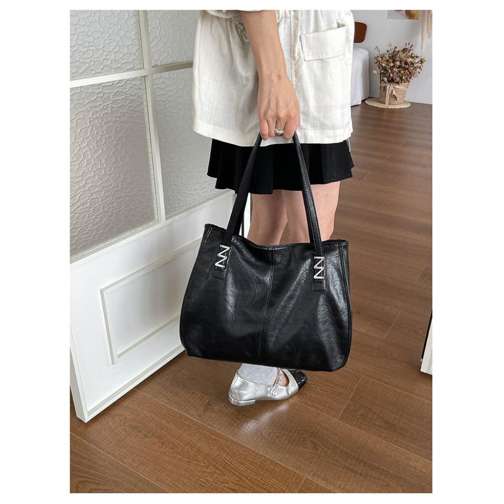 Tote Bag Women PU Large Capacity Stitched Detail Daily Commuting