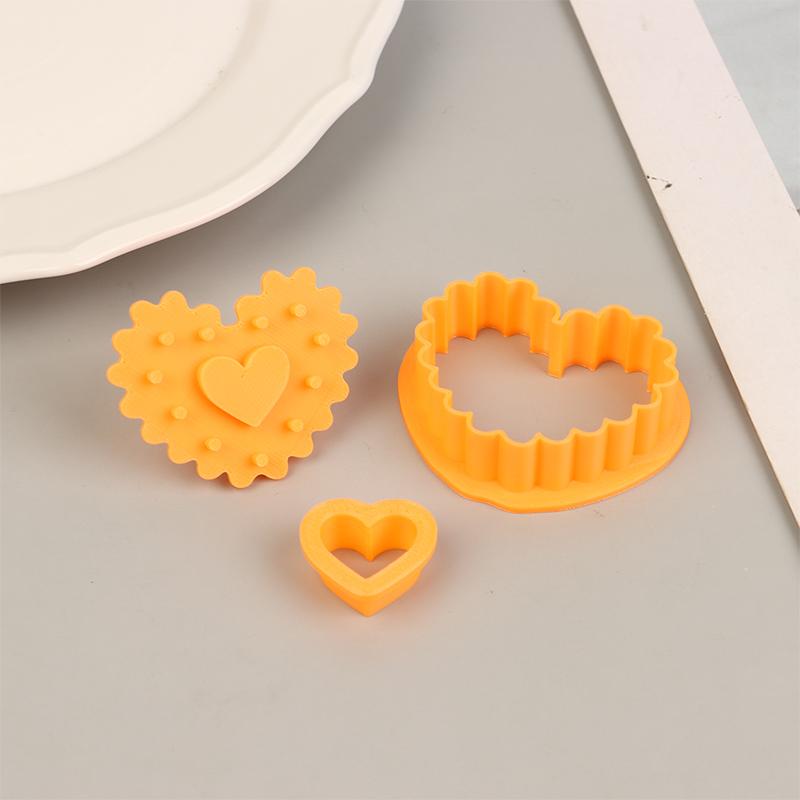 Envelope With Love Heart Shaped Cookie Cutters Stamps Flower Petal Pattern Biscuit Embosser Mould Fondant Baking Decorating Tool