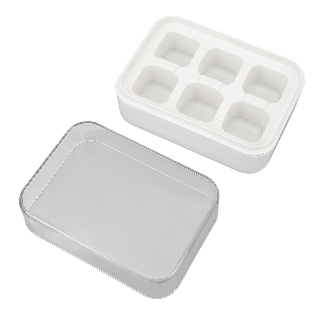 Taca na kostki lodu z pokrywką 6 kostek Silikonowa mini taca na lód do zamrażarki Koktajli Whiskey Napojów Łatwe wyjmowanie Układana