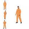 Strój Więźnia dla Dorosłych do Zabawy w Role Kostium na Halloween Poliester Unisex z Kajdankami do Cosplayu