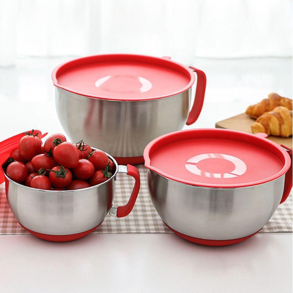 Stainless Steel Mixing Bowl Scaled Salad Basin Multifunctional Kneading Dough Bowl  Cream