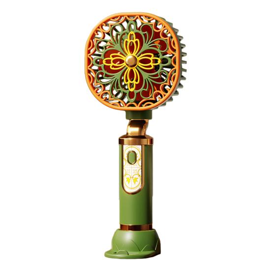 Portable Handheld Fan with Phone Holder 3 Gears Wind Speed Personal Fan зелёный