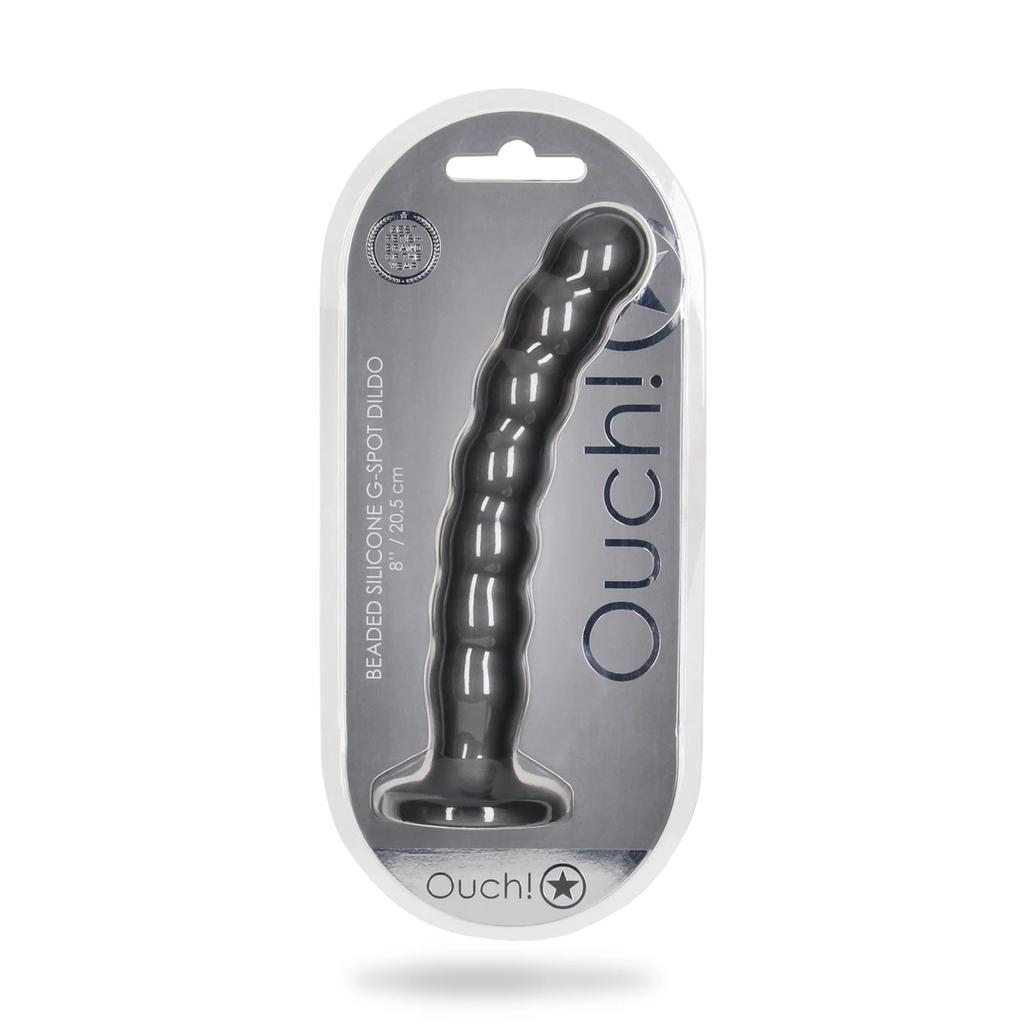 Ouch! - Silicone G-Spot Dildo with Beads - 20.5 Cm