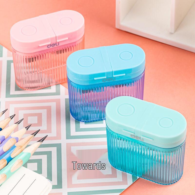 Deli Mini Portable Double-Hole Pencil Sharpener
