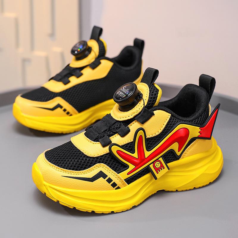 Boys 2025 spring new breathable mesh children's sports shoes medium and large children and girls versatile soft-soled running shoes