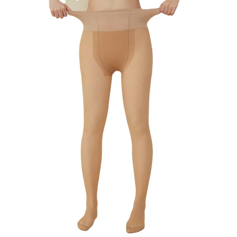 Double-Layer Oversized Winter Bare Leg Pantyhose: Women's Enhanced Fit, No-Slip Nude Feel, Plush Velvet Leggings.