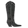 2024 Spring New ZA Knee High Botas Fashion Woman Denim Luxury Designer Rhinestones Western Cowboy Boots