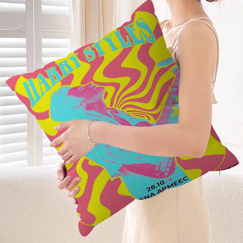 Singer H-Harry Styles Cushion Cover Car Throw Pillow Case For Sofa Car Christmas Gift 40x40cm 45x45cm