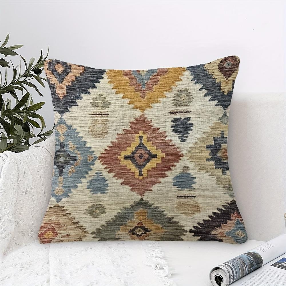 Funda de Almohada Kilim Suroeste Estampado Geométrico Tribal Boho Funda de Cojín Rústica Marroquí Para Sofá Cama Sillón Decoración del Hogar Regalos