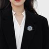 Sparkling Rotatable Snowflake Brooch Light Luxury Zinc Zinc Alloy Zircon Badge Creative Snowflake Pin  Gift