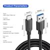 Kabel USB Typ C USB 3.0 do USB C Kabel do szybkiego ładowania Transfer danych Kabel do dysku twardego SSD USB 3.2 10Gbps 60W dla Xiaomi Samsung S21