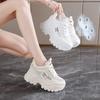 Dad Shoes Women's 2025 New Summer Mesh Breathable Thin Inner Height Increase White Shoes Platform Sports Shoes Explosion