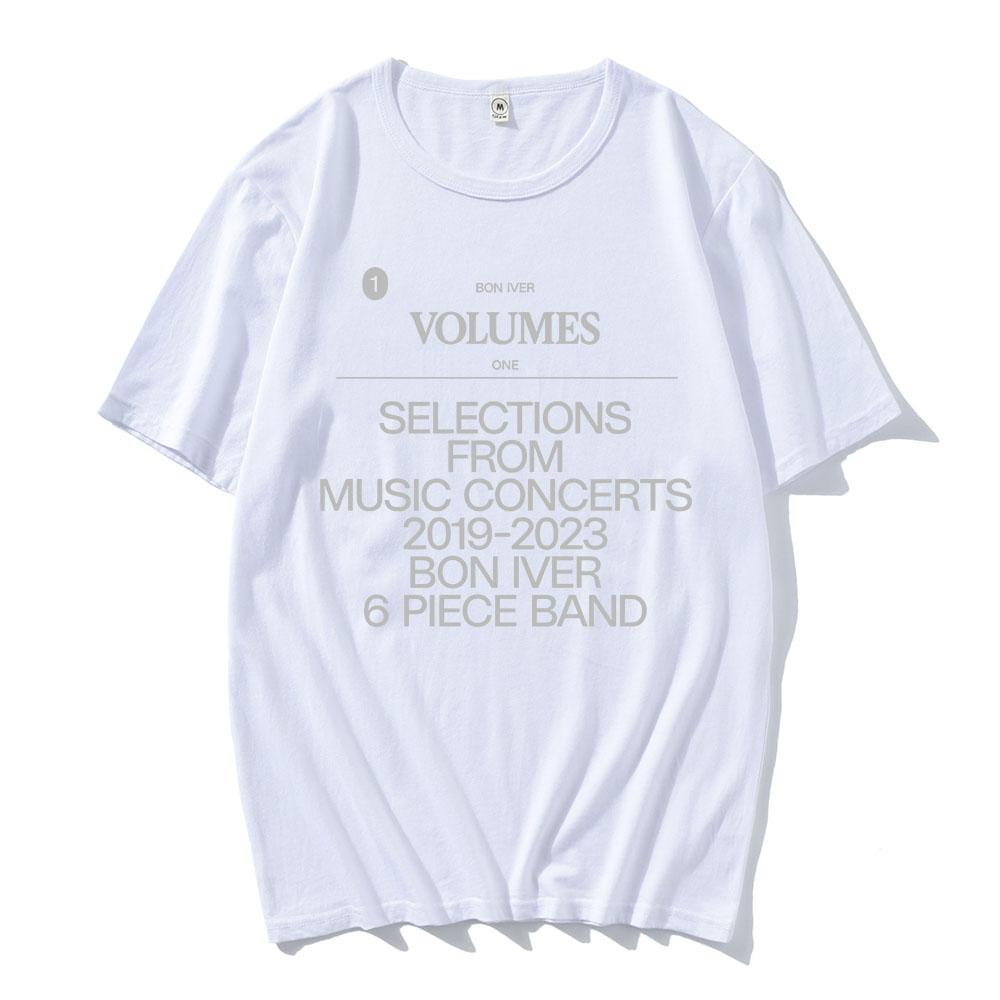 VOLUMES V1 Tee Fashion Band Bon Iver Design T-shirt Summer Short Sleeve Loose Unisex Tshirts Streetwear Graphic Print Merch Tops XS