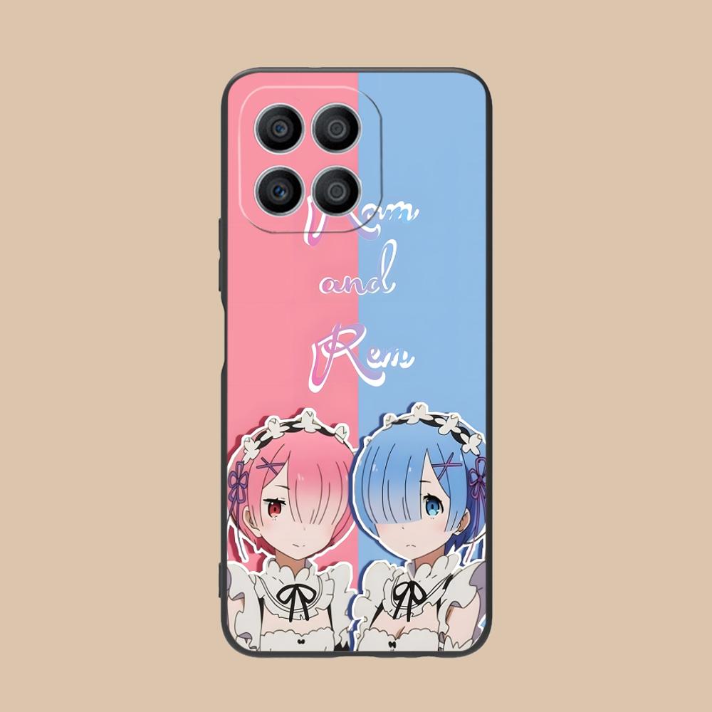 ReZero Rem Ram Matte TPU Mobile Phone Case for Honor 90 80 70 60 50 30 20 10 9 8 7 Pro S SE Lite 5G Colorful Printing Cover