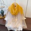 Elagant Shimmer Pearls Striped Hijab Scarf Soft Long Sunscreen Shawl Plain Solid Breathable Foulard Hijab