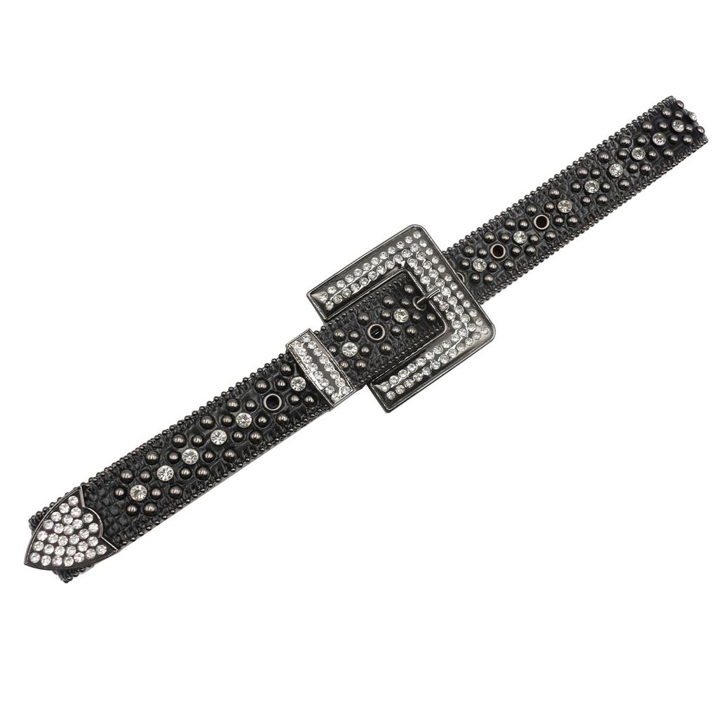 Rivet Belt New Full-diamond Belt for Men and Women Jeans Belt Pin Buckle Fashionable Rhinestone Belt Skirt Strap