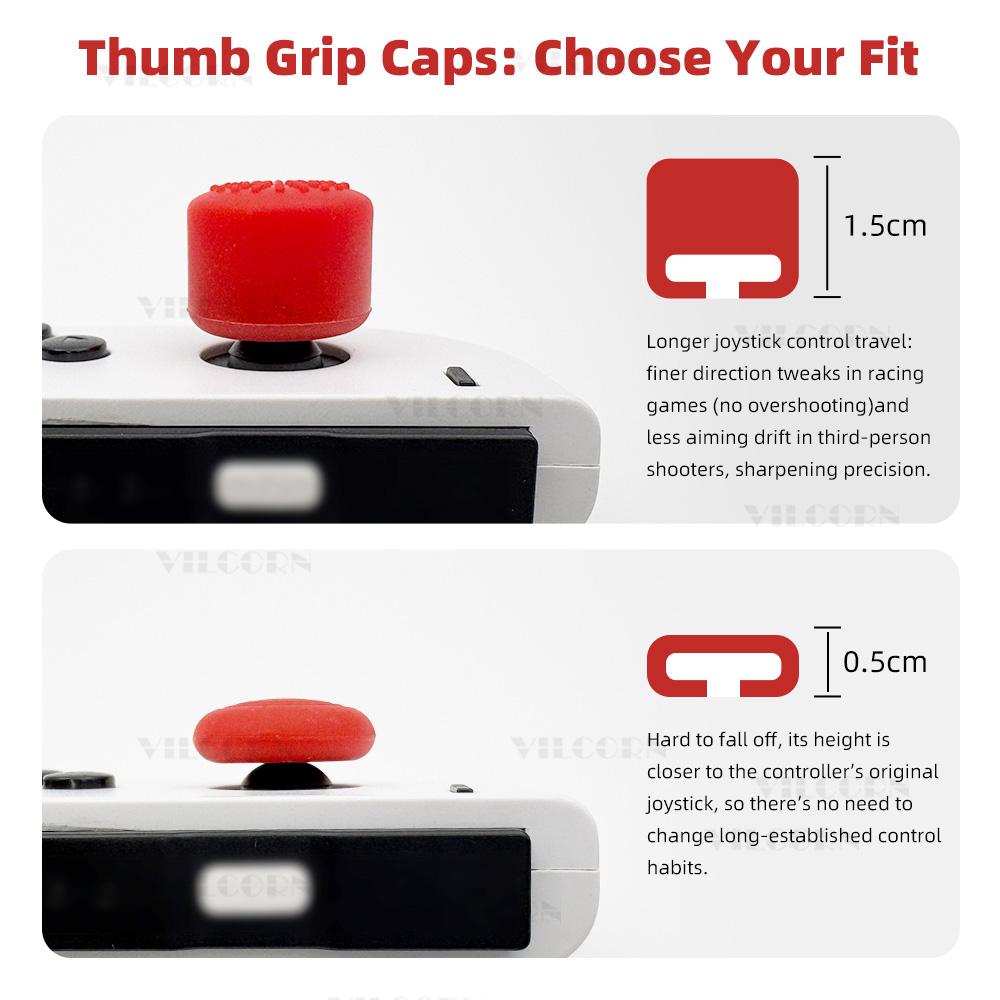 Silicone Rubber Joystick Grips For Switch JoyCon ThumbSticks Cap for Switch Oled Lite Higher Joystick Cap Great For Big Hands