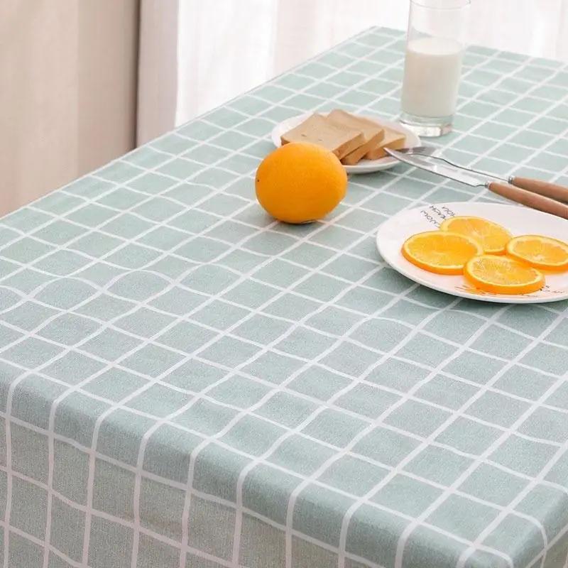 Household Fashion Simple Plaid Rectangular Oilproof Tablecloth Waterproof Table Cloth 137*180cm Accessories Home Decor