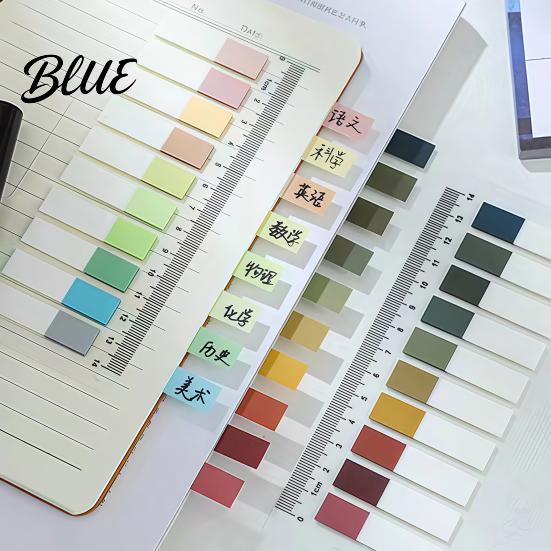 Planner Accessories for Organization Index Sticker Tabs with Built-in Scale Ruler Morandi Color Transparent Professional File Sorting PET Page