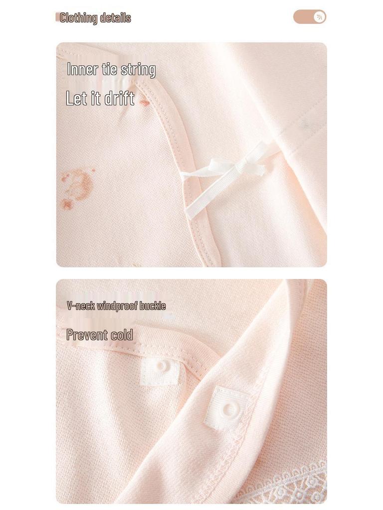 Little Lamb 95% Cotton Newborn Pajama Set for Girls - All Cotton Autumn Clothes & Pants (0-6 Months)