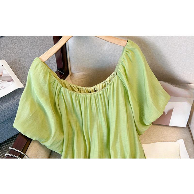 Letnia Sukienka Damska Plus Size Nowa Zaawansowana Wyszczuplająca Talia A Linia