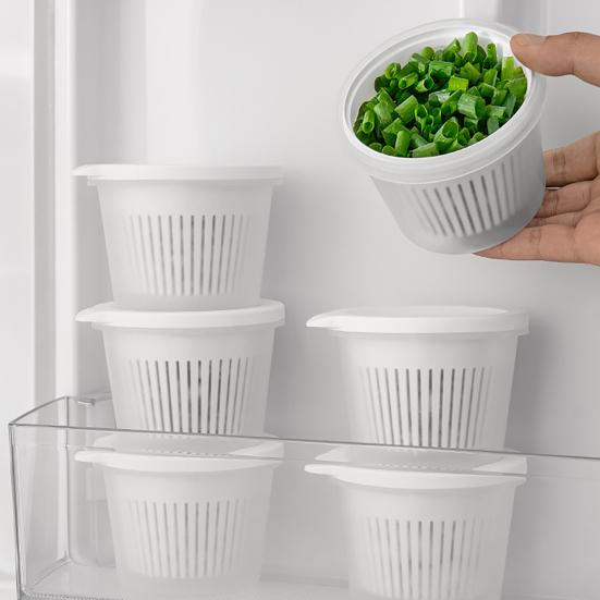 Storage Box, Draining Water Freshness Keeper, Keeps Food Fresh Food-Safe Container, for Garlic And Onions
