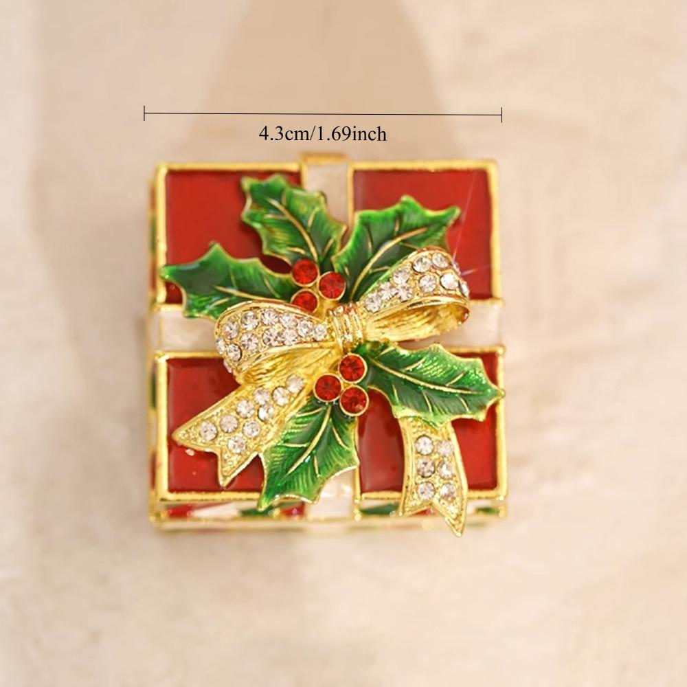 

Vintage Christmas Enamel Jewelry Box HomeVanity Organizer Ring Earring Necklace Gift Box Ornament Home Decoration Festival Gift