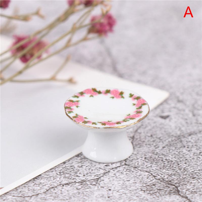 1:12 Miniature Food DIY Craft For Dollhouse Mini Ceramics Dessert Pan Cake Stand Fruit Tray Glass Red Wine Cup Doll Kitchen Toys