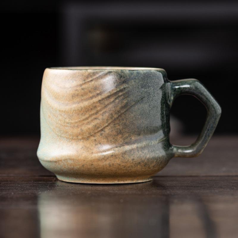 Retro Keramiktasse Ofenbrand Hochwertige Kaffeetasse Kreative Grobkeramik Latte-Tasse Becher