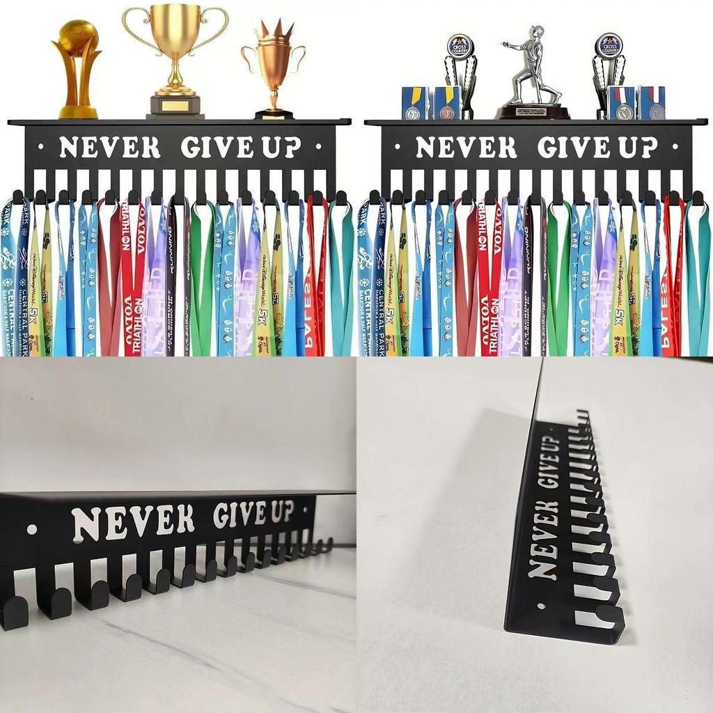 Metal Award Display Shelf With Wall Hook For Trophy And Medal Organization In Offices
