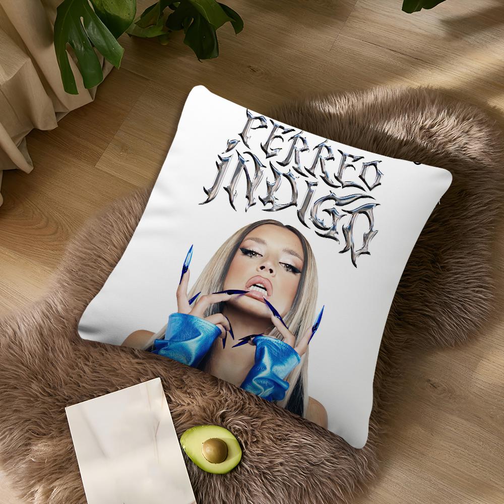 

Singer L-Lola I-Indigo EL cushion cover Living Room Accent Couch Back Support Square Lounge Restful Nap Companion Pillow Case 12x12Inch