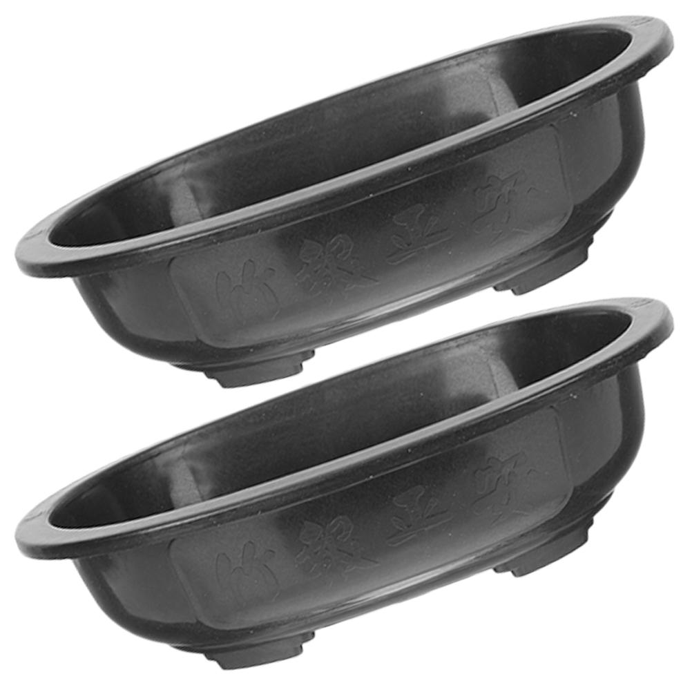2 Pcs Flowerpot Succulent Planter Bonsai Pots Potted Large Garden Pp Office Indoor