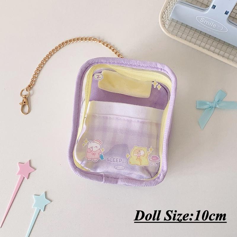 

Transparent Cute Doll Storage Bags for Girls Bag Pendant Mini Room Original Design Home Storage 10cm Toys Organization 2025 New фиолетовый