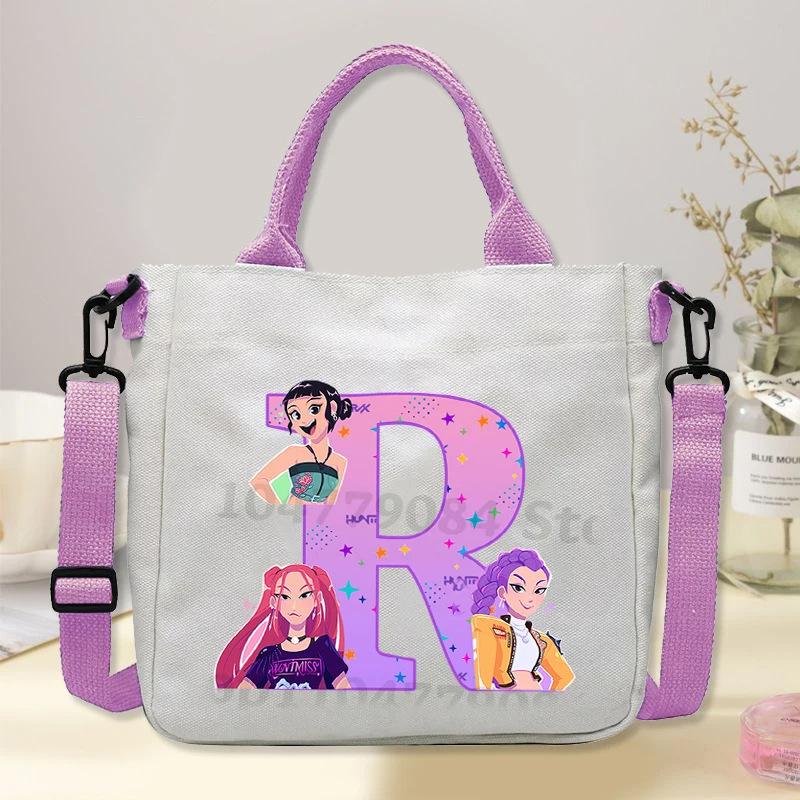 Anime Cartoon Printed Student Commuter Handbag Large Capacity Portable Casual Canvas Bag