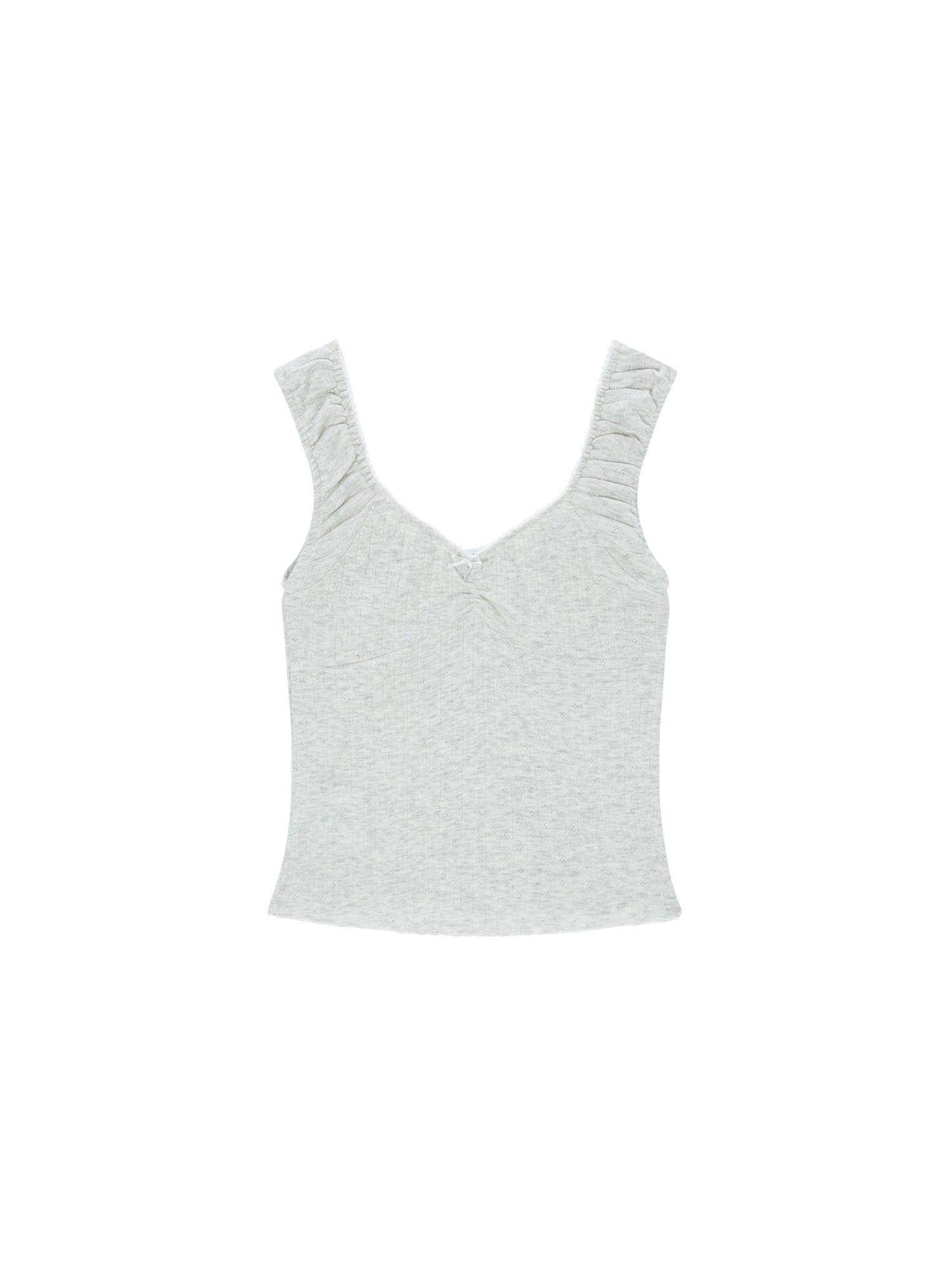 Salad Basket Frill Lace Cap Sleeve - Gray Free