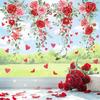 Valentines Day Rose Vine Butterfly Heart Balloon Wall Stickers PVC Self Adhesive Removable Party Wedding Home Decorative Decals