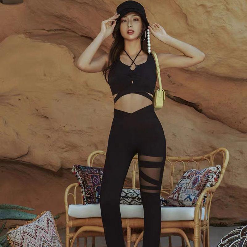 

Bubble Wrap Lace-up Yoga Vest Sports Intimates Women s Chest Pad Training Wait Lifting Workout Bra Clothes Quick-Drying Beauty Back Elastic M Black Bra