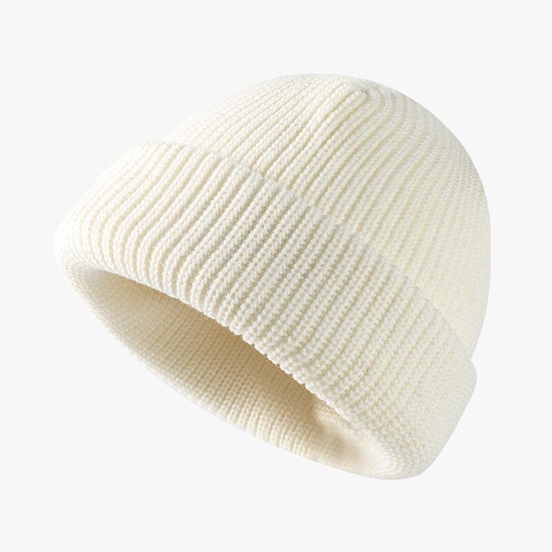 Winter Acrylic Warm Bean Hat Cute and Versatile Light Plate Wool Cold Proof Flip Knit Hat