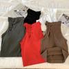 ITOOLIN Elegant Women Chinese Button Tank Tops With Bra Pad O-Neck  Sleeveless Tank Tops
