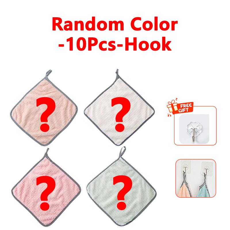 10 Pcs Microfiber Kitchen Dish Cloth Super Absorbent Cleaning Cloth Non-stick Oil Wipe Rags Household Cleaning Towels Tools