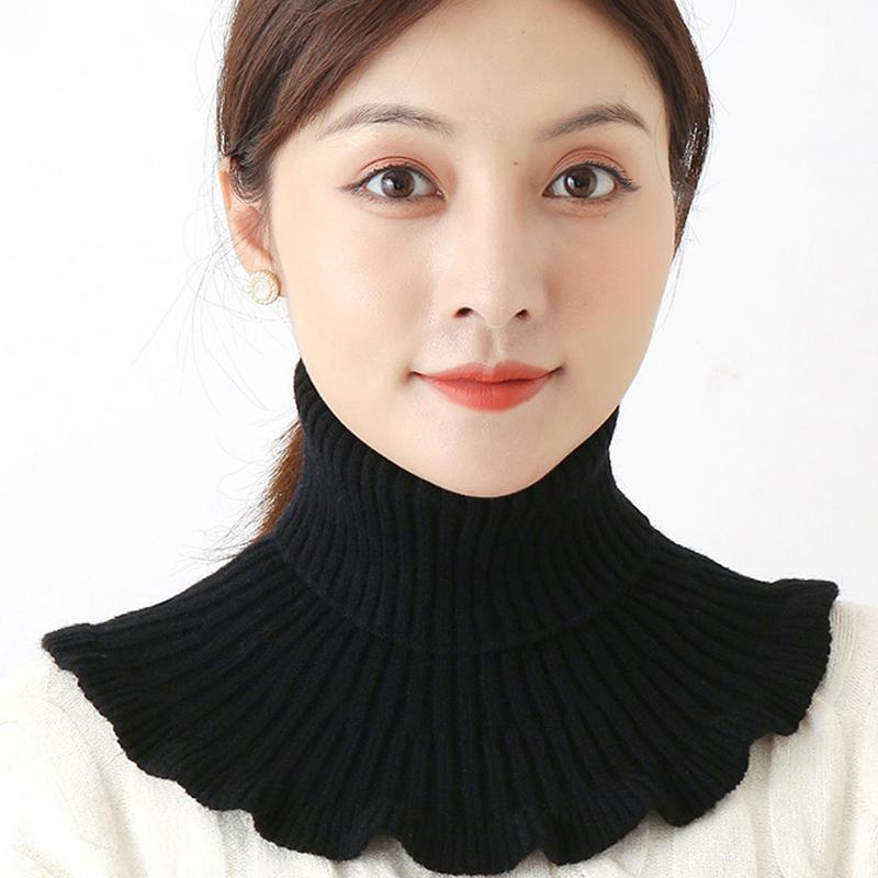 Women Knitted Fake Collar Scarf Warm Turtleneck Neck Warmer Detachable Winter Windproof False Scarf